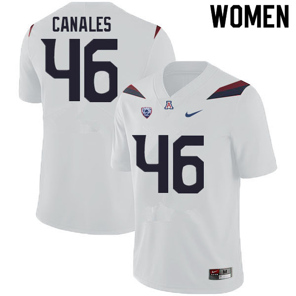 Women #46 Thor Canales Arizona Wildcats College Football Jerseys Sale-White - Click Image to Close